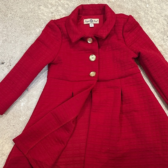 Stylish Kids' Red Pea Coat - Picture 4 of 5